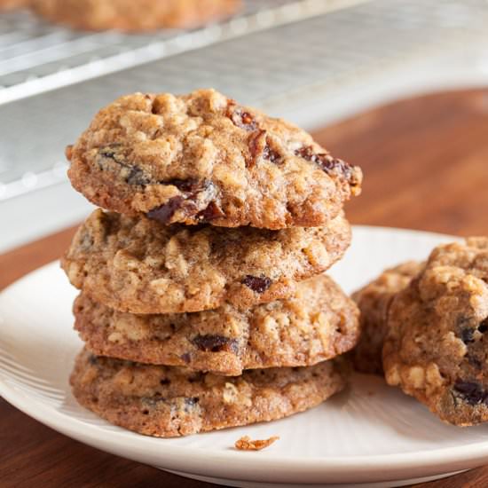 walnut cranberry oatmeal cookies