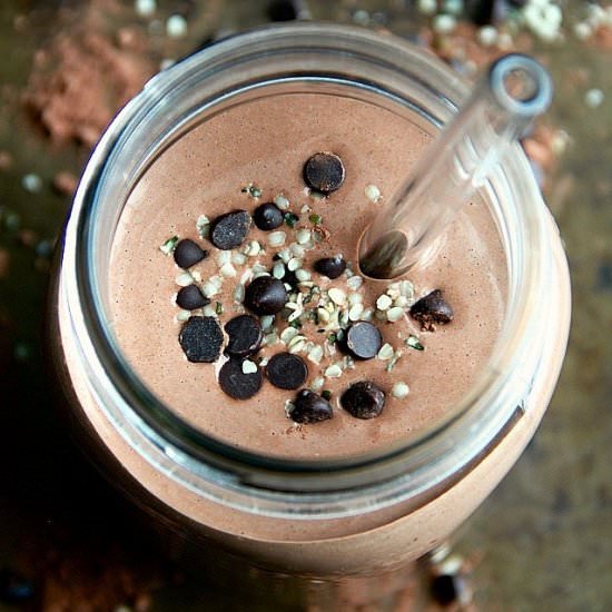 Chocolate Hemp Oatmeal Smoothie
