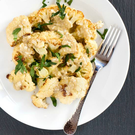 Roasted Cauliflower w Egg & Anchovy