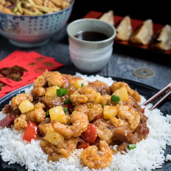 Easy Spicy Pineapple Shrimp
