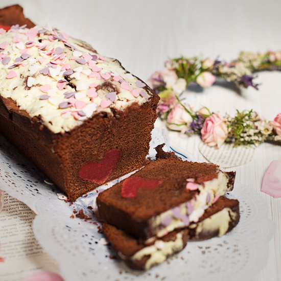 Inside Surprise Heart Cake
