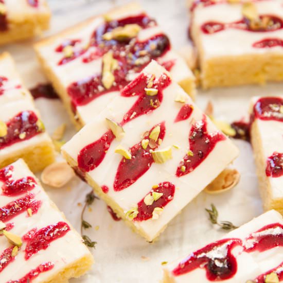 Lemon Thyme Brownies with Blueberry
