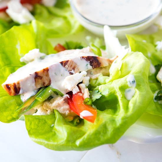 Honey-Dijon Chicken Lettuce Wraps