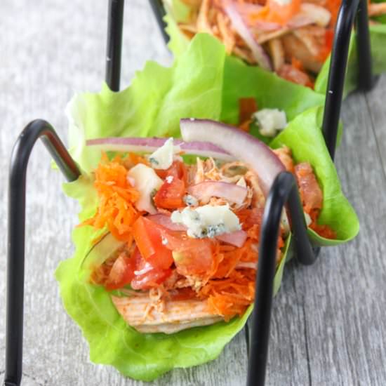 Buffalo Chicken Lettuce Tacos