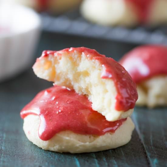 Strawberry Glazed Ricotta Cookies