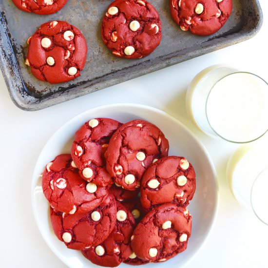 Red Velvet Cake Mix Cookies