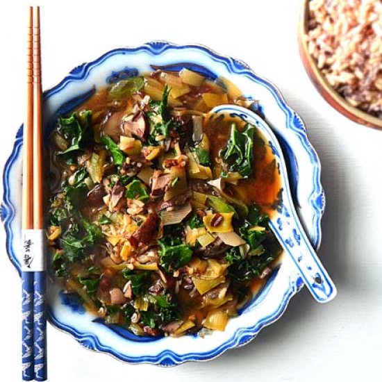 Miso Mushroom & Wild Rice Soup