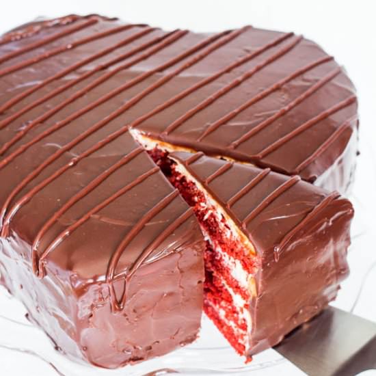 Super Tall Red Velvet Layer Cake