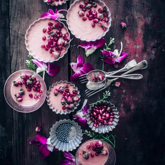 Rose Pomegranate Pots de Creme
