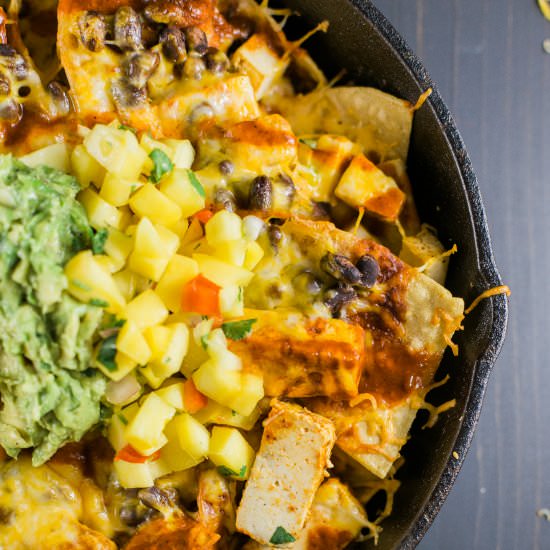 Red Chile Chipotle Tofu Nachos