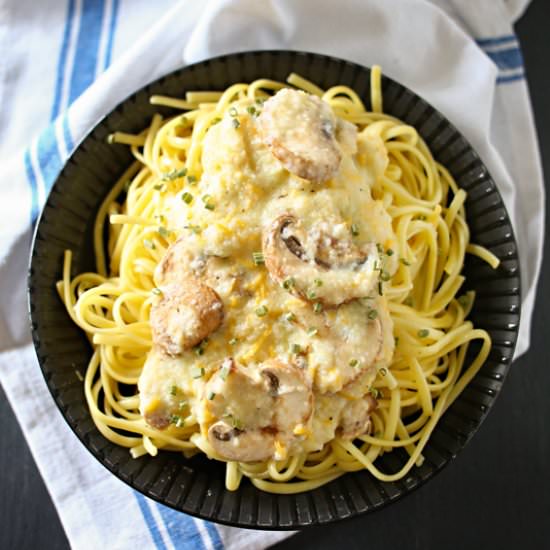 Cheddar Mushroom Linguine