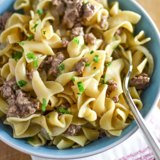 Dairy Free Ground Beef Stroganoff