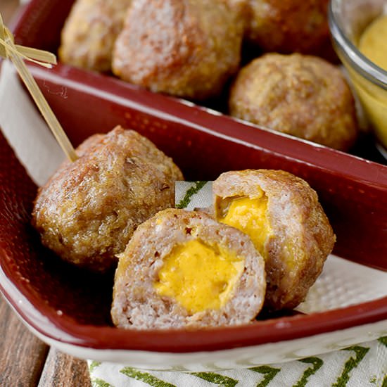 Cheddar Brat Meatballs