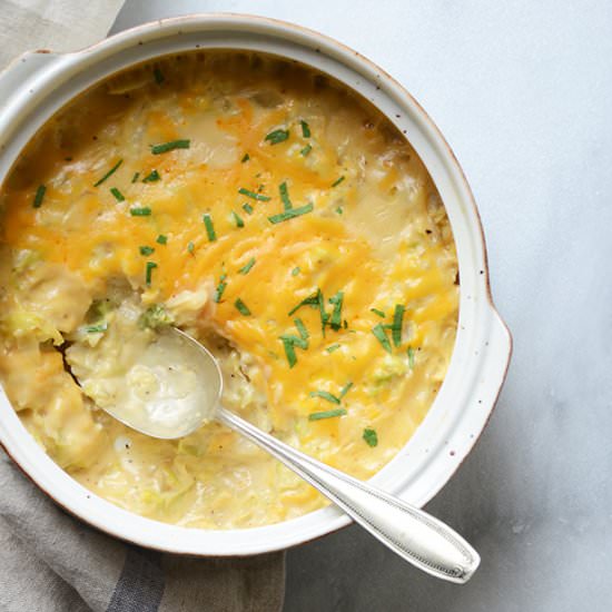 Cheesy Scalloped Cabbage Casserole
