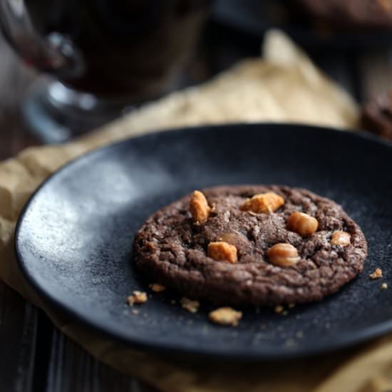 Mocha Caramel Butterfinger Cookies