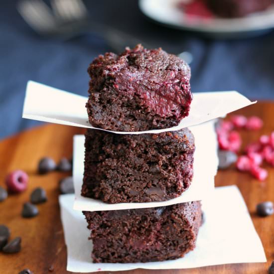 Chocolate Raspberry Fudge Brownies