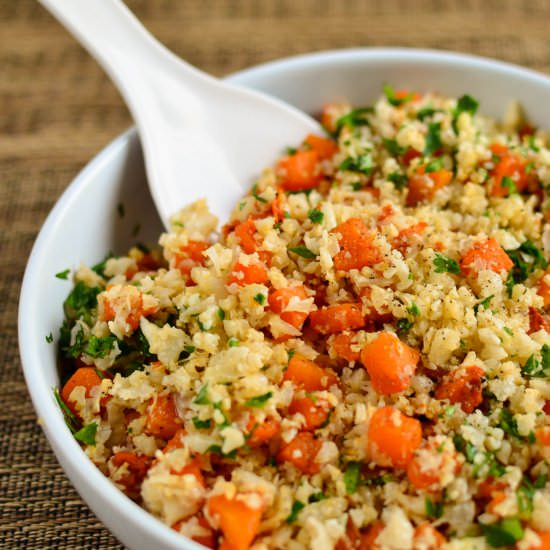 Roasted Butternut Squash and Cauliflower Rice