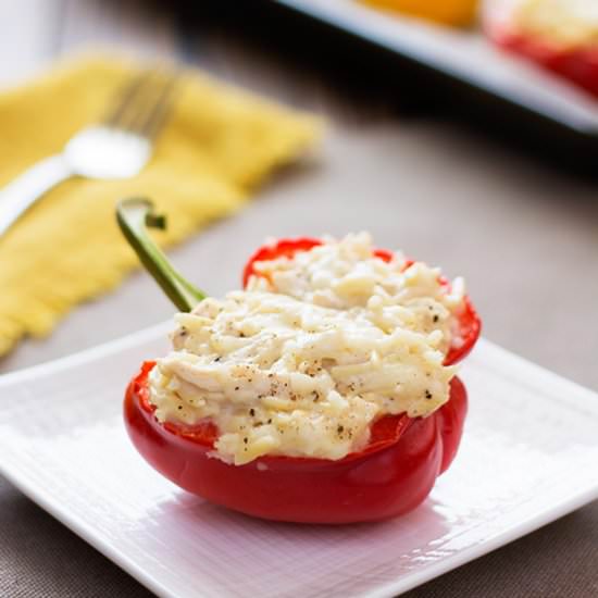 Chicken Alfredo Stuffed Peppers