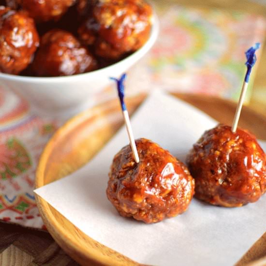 Baked BBQ Turkey Meatballs