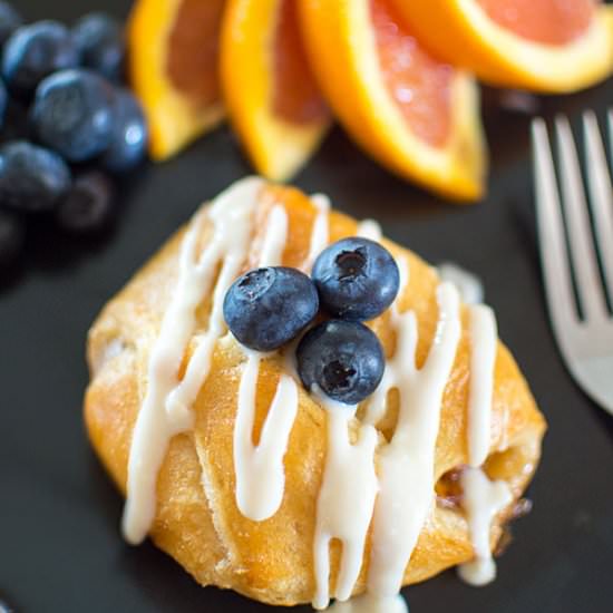 Peach Croissants with Orange Icing