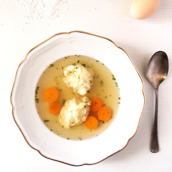 Chicken Stock and Semolina Dumpling