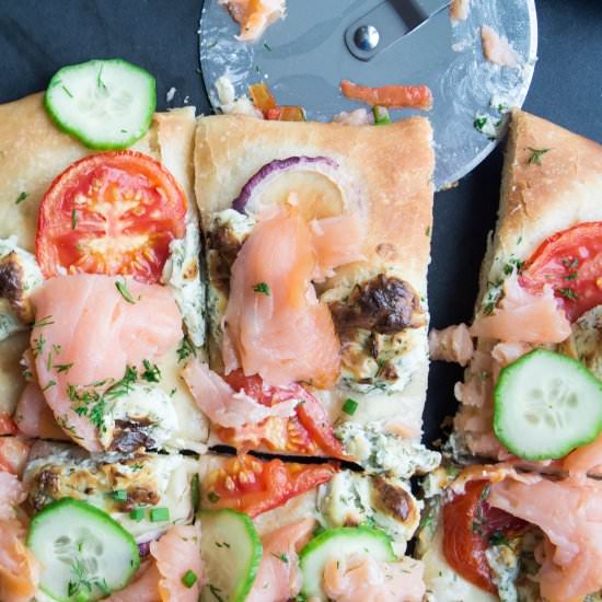 Lox & Herbed Cream Cheese Focaccia