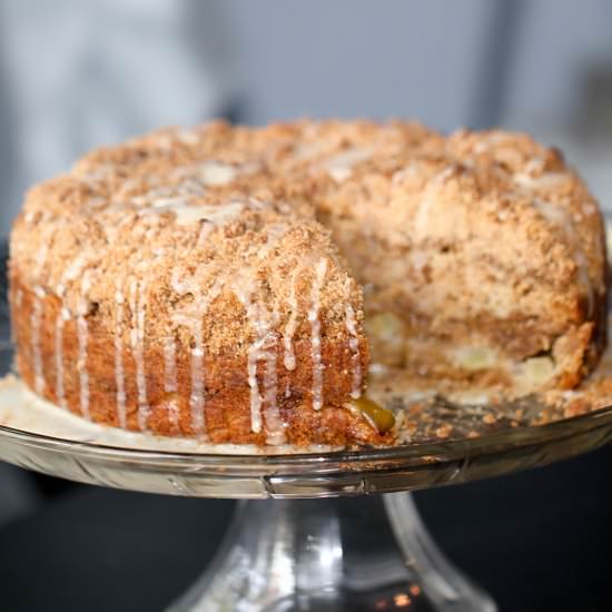 Apple Crumb Cake with Cider Glaze