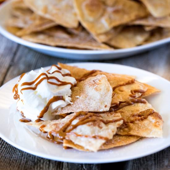 Churro Chips with Whipped Cream