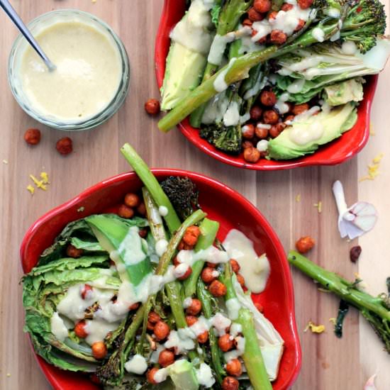 Grilled romaine salad
