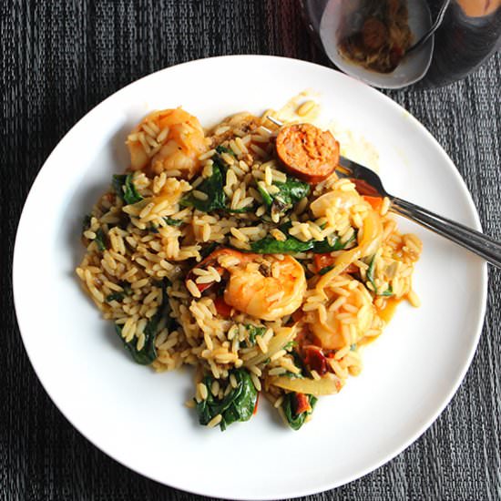 Turkey Sausage & Shrimp Jambalaya