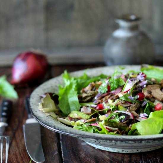 lentil, mushroom & asparagus salad