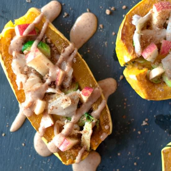 Delicata Squash Kimchi Bowls