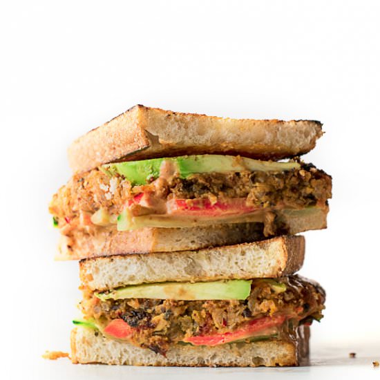 Leftovers= Super Veggie Sandwich