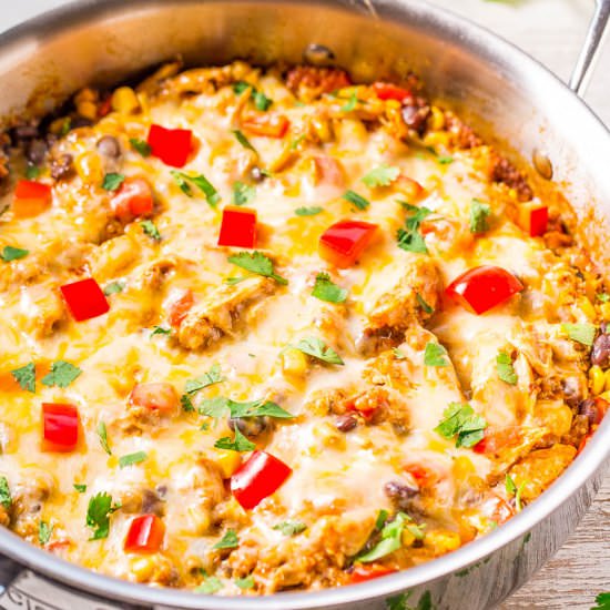 Cheesy Chicken Enchilada Quinoa