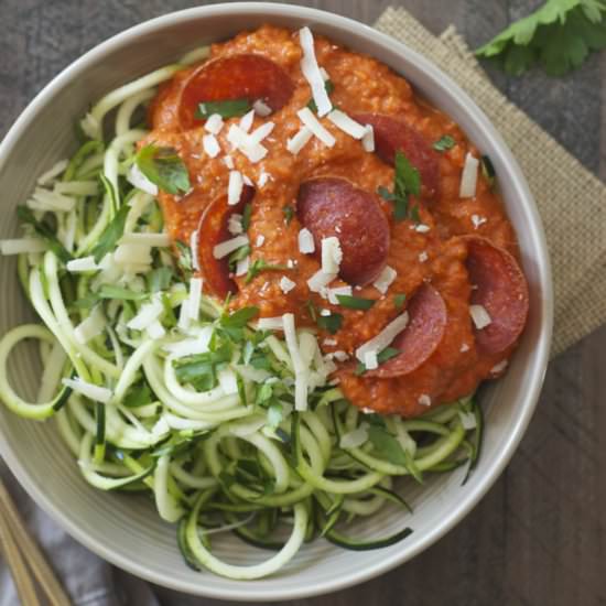 Roasted Red Pepper Pepperoni Sauce