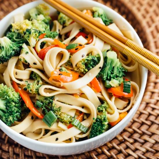 Sesame Broccoli Noodle Bowl