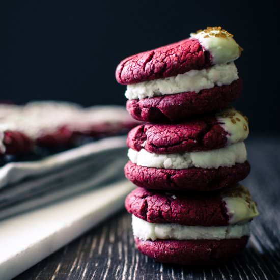 Red Velvet Sandwich Cookies