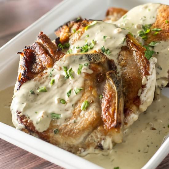 Pork Chops with Mustard Sauce