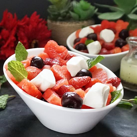 Valentine fruit salad