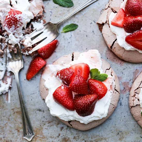 Chocolate Pavlovas