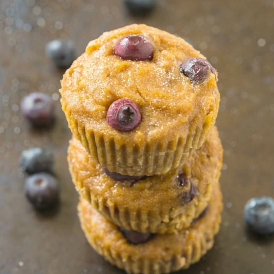 Healthy Banana Blueberry Muffins