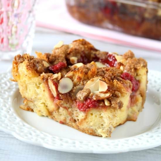 Cherry pie French toast casserole