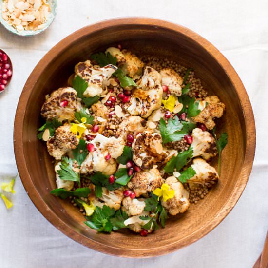 Cauliflower + balsamic-maple sauce