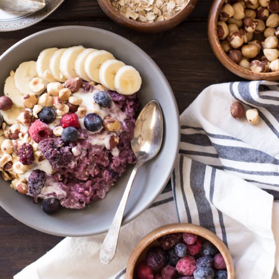 Triple Berry Oatmeal Breakfast Bowl