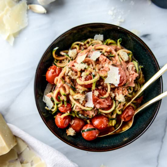 Zucchini Noodles with Cherry Tomato