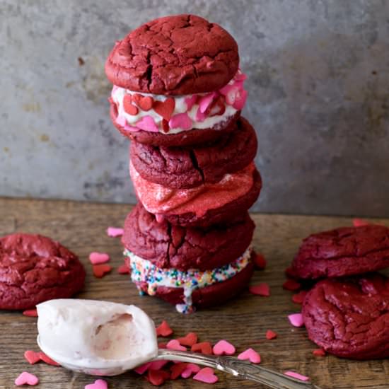 Red Velvet Ice Cream Sandwiches