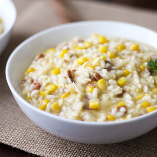 Corn and Prosciutto Risotto