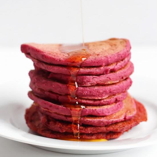 Vegan Red Velvet Beet Pancakes