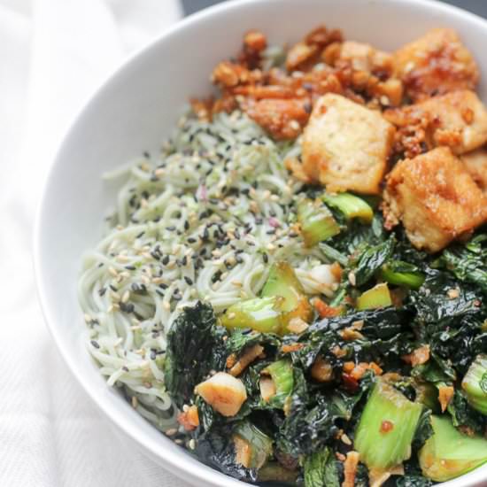 Vegan Bok Choy, Maple Tofu & Ramen