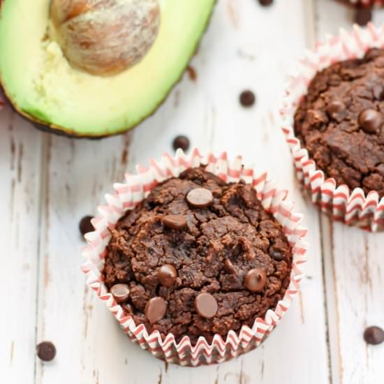 Triple Chocolate Avocado Muffins